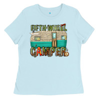 Baby Blue fifth wheel camper Ladies Tee - texasbilliewilder