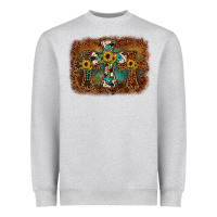 Cross Backgraund Heavyweight Sweatshirt | Teevron