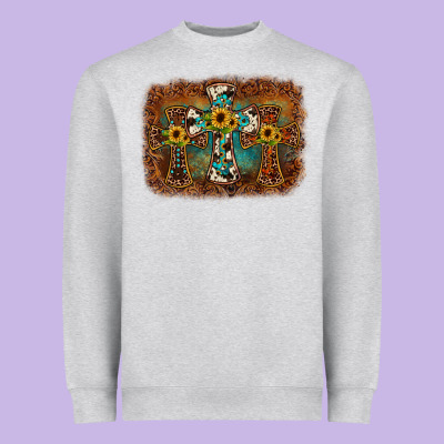 Cross Backgraund Heavyweight Sweatshirt Designed By Jahusdesignshop