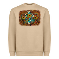 Mushroom cross backgraund Heavyweight Sweatshirt - JahusDesignShop