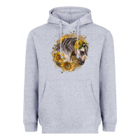 Heather Grey arabian horse with sunflowers Heavyweight Hoodie - LillyAllenDesigns