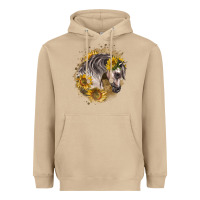 Mushroom arabian horse with sunflowers Heavyweight Hoodie - LillyAllenDesigns