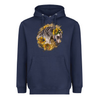 Navy arabian horse with sunflowers Heavyweight Hoodie - LillyAllenDesigns