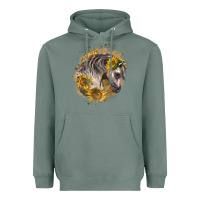 Sage arabian horse with sunflowers Heavyweight Hoodie - LillyAllenDesigns
