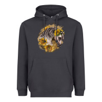 Smoke arabian horse with sunflowers Heavyweight Hoodie - LillyAllenDesigns