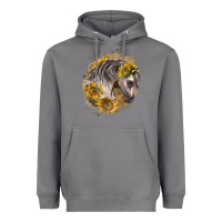 Storm arabian horse with sunflowers Heavyweight Hoodie - LillyAllenDesigns
