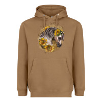 Toasted Coconut arabian horse with sunflowers Heavyweight Hoodie - LillyAllenDesigns