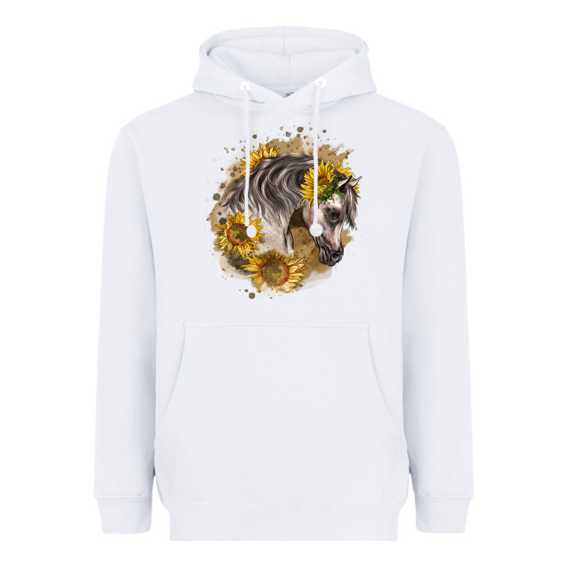 Arabian Horse With Sunflowers Heavyweight Hoodie by LillyAllenDesigns | Teevron