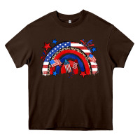 Chocolate Brown American rainbow Heavy Core Tee - Zillion Design Studio