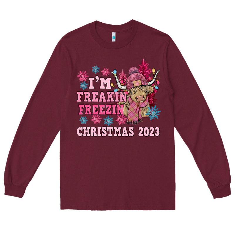 I'm Freakin Freezin Christmas 2023 Long Sleeve Tee by NancyCooperArtShop | Teevron