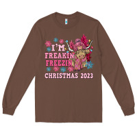 Chestnut i'm freakin freezin christmas 2023 Long Sleeve Tee - NancyCooperArtShop