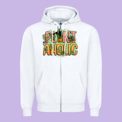 Plantaholic Zipper Hoodie Designed By Nancycooperartshop