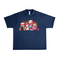 Navy pink Christmas winter snowman coffee Urban Heavy Tee - Jasminsmagicworld