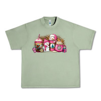 Oil Green pink Christmas winter snowman coffee Urban Heavy Tee - Jasminsmagicworld