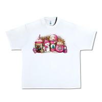 White pink Christmas winter snowman coffee Urban Heavy Tee - Jasminsmagicworld