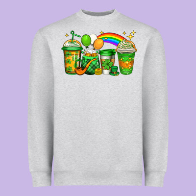 St Patricks Coffee Heavyweight Sweatshirt Designed By Jasminsmagicworld