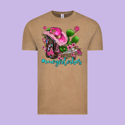 Cowgirl Vibes With Boots And Gun Vintage Tee Designed By Adodesignshop