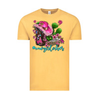 Vintage Mustard cowgirl vibes with boots and gun Vintage Tee - AdoDesignShop