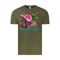 Vintage Olive cowgirl vibes with boots and gun Vintage Tee - AdoDesignShop