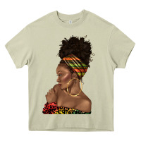 Mossy afro black woman profile juneteenth Heavy Core Tee - texasbilliewilder