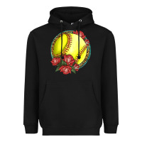 Black Western Softball With Roses Heavyweight Hoodie - LillyAllenDesigns
