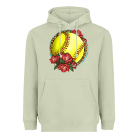Matcha Western Softball With Roses Heavyweight Hoodie - LillyAllenDesigns