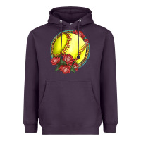 Plum Western Softball With Roses Heavyweight Hoodie - LillyAllenDesigns