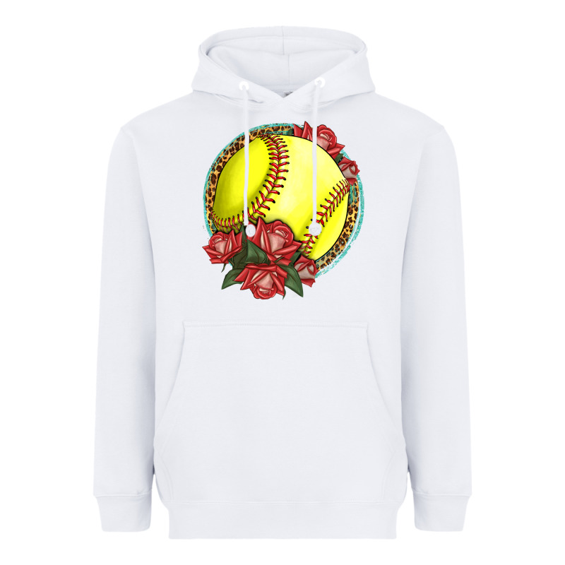 Western Softball With Roses Heavyweight Hoodie by LillyAllenDesigns | Teevron