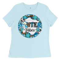 Baby Blue Winter vibes Ladies Tee - RanaPortraitStore