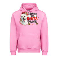 Fuchsia Pink i believe in santa paws Urban Hoodie - CowGirlArtShop