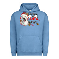 Pigment Pebble Blue i believe in santa paws Urban Hoodie - CowGirlArtShop