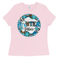 Bubblegum Pink Winter vibes Ladies Tee - RanaPortraitStore