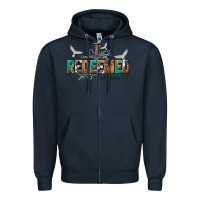 Navy redeemed ephesians 1 7 Zipper Hoodie - NancyCooperArtShop