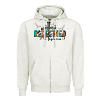Oatmeal Heather redeemed ephesians 1 7 Zipper Hoodie - NancyCooperArtShop