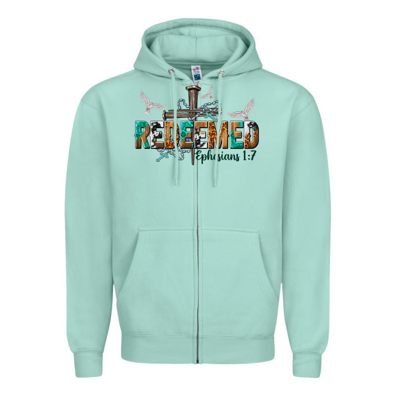 Redeemed Ephesians 1 7 Zipper Hoodie by NancyCooperArtShop | Teevron