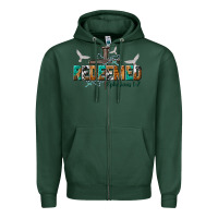 Sports Green redeemed ephesians 1 7 Zipper Hoodie - NancyCooperArtShop