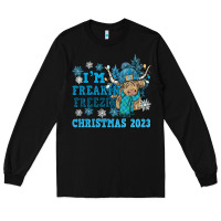 Black i'm freakin freezin christmas 2023 Long Sleeve Tee - NancyCooperArtShop