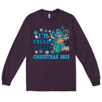 Plum i'm freakin freezin christmas 2023 Long Sleeve Tee - NancyCooperArtShop