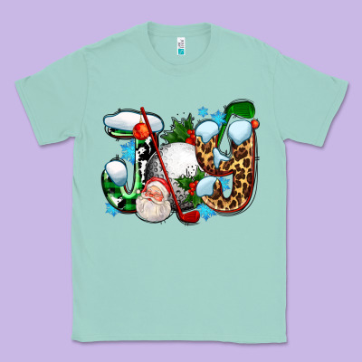 Joy With Golf And Santas Classic Tee Designed By Adodesignshop