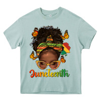 Afro Messy Bun Juneteenth Heavy Core Tee | Teevron