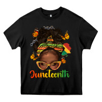Black afro messy bun juneteenth Heavy Core Tee - texasbilliewilder