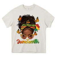 Cream afro messy bun juneteenth Heavy Core Tee - texasbilliewilder