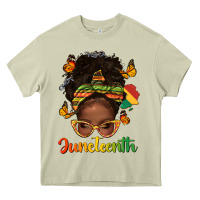 Mossy afro messy bun juneteenth Heavy Core Tee - texasbilliewilder