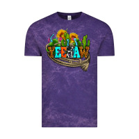 Cloud Purple yeehaw and cactus with horseshoe Vintage Tee - AdoDesignShop