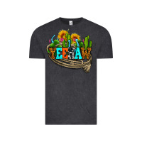 Vintage Black yeehaw and cactus with horseshoe Vintage Tee - AdoDesignShop