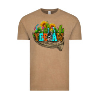Vintage Coffee yeehaw and cactus with horseshoe Vintage Tee - AdoDesignShop