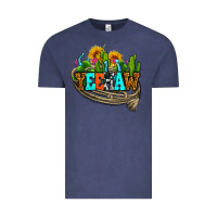 Vintage Denim yeehaw and cactus with horseshoe Vintage Tee - AdoDesignShop