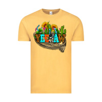 Vintage Mustard yeehaw and cactus with horseshoe Vintage Tee - AdoDesignShop