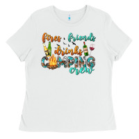 White fires friends drinks camping crew Ladies Tee - texasbilliewilder