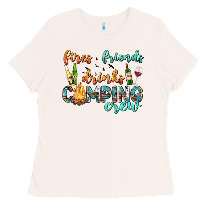 Fires Friends Drinks Camping Crew Ladies Tee by texasbilliewilder | Teevron